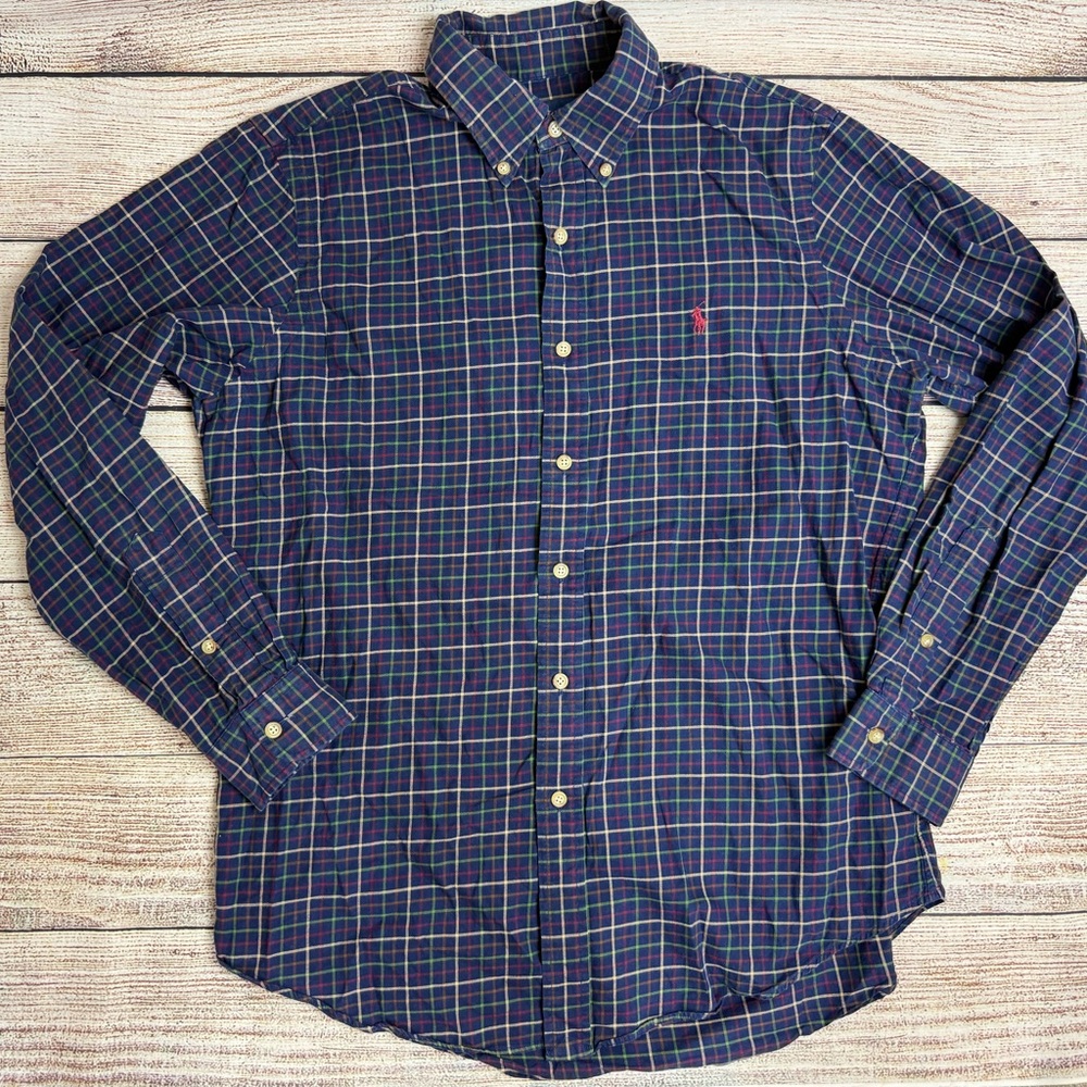 Polo by Ralph Lauren Navy Plaid Button-Down Shirt Men’s Medium